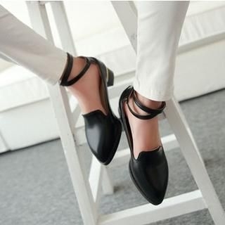JY Shoes Ankle Strap Pointy Pumps