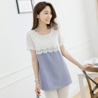 Tokyo Fashion Short-Sleeved Lace Inset Top