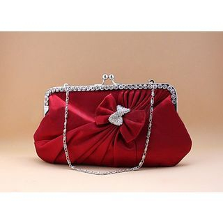 Glam Cham Embellished Bow-accent Clutch Bag