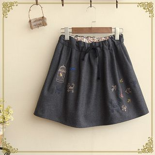 Fairyland Animal Embroidered A-Line Skirt