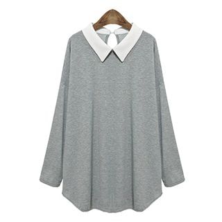 Sugar Town Long-Sleeve Collared Blouse