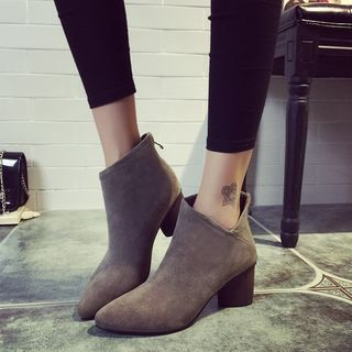 Pretty in Boots Block Heel Pointy Ankle Boots