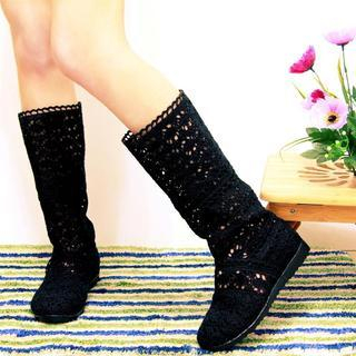 Shoes Galore Crochet Long Boots
