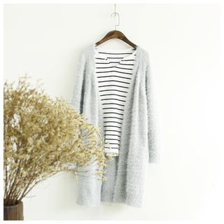 Ranche Open Front Furry Long Cardigan