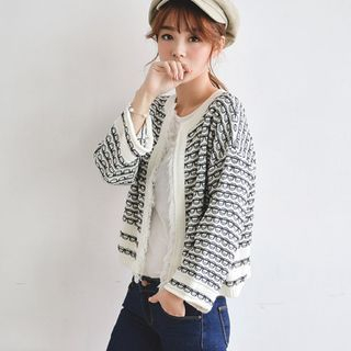 JUSTONE Fringed Patterned Cardigan