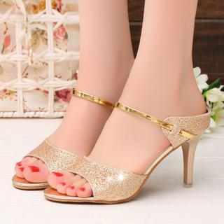 FM Shoes Glitter High Heel Sandals