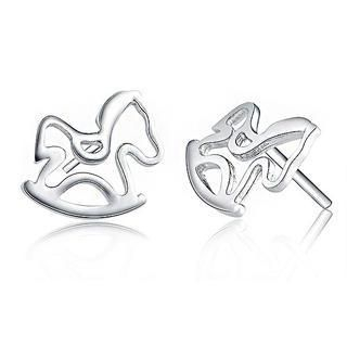 BELEC White Gold Plated 925 Sterling Silver Stud Earrings