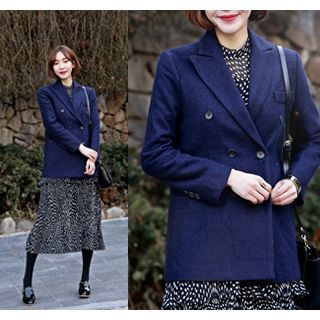 ssongbyssong Double-Breasted Wool Blend Jacket