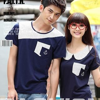 Igsoo Print Couple Short-Sleeve T-Shirt