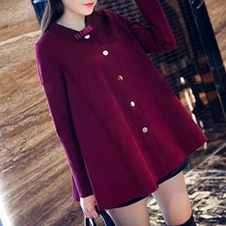 Fashion Street Bow Accent Buttoned Jacket