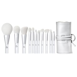 BLJ - Mini Make Up Brush Pouch Set - Silver #Snow Spirit - 11pcs