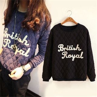 P.E.I. Girl Letter Printed Cotton Sweater