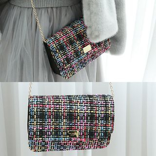 Dodostyle Tweed Chain-Strap Shoulder Bag
