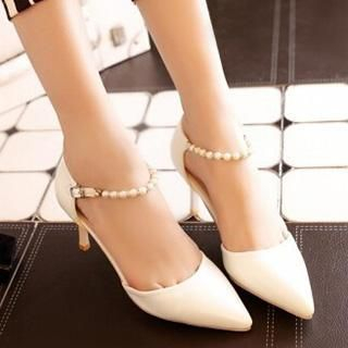 Tomma Faux Pearl Heeled Sandals