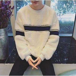 JUN.LEE Color-Block Fleece Sweatshirt