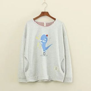 Mushi Cartoon Print Pullover