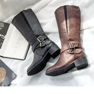 Zandy Shoes Buckled Long Boots