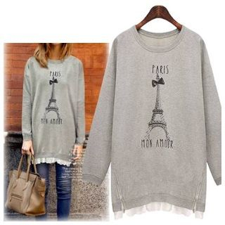 Coronini Eiffel Tower Lace Trim Pullover