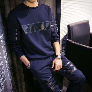 JVR Set : Paneled Pullover + Sweatpants