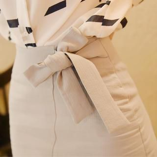 repley Tie-Waist Asymmetric-Hem Skirt