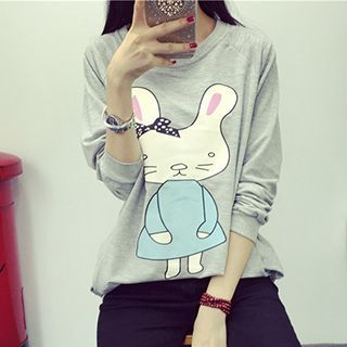 Emeline Rabbit Printed Pullover