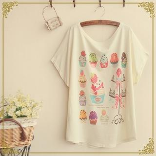 Fairyland Cupcake Print T-Shirt