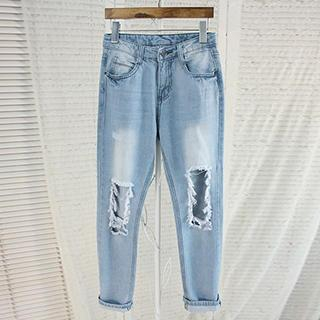 Quintess Washed Distressed Jeans