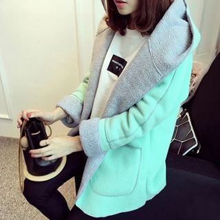 Little V Hooded Open Front Coat