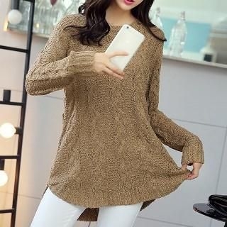 Romantica Long-Sleeve Cable-Knit Top