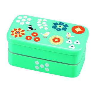 Hakoya Hakoya Rectangular 2 Layers Lunch Box Birds Green