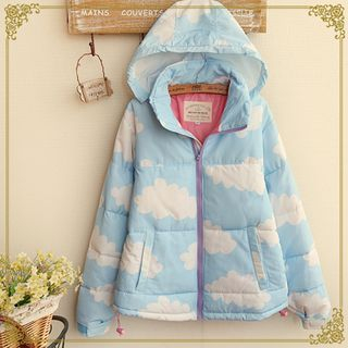 Fairyland Cloud Printed Hooded Padded Jacket