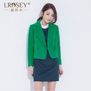 LROSEY Notched-Lapel Buttoned Wool Blend Jacket