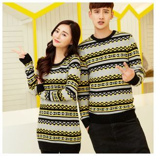 Azure Pattern Matching Couple Sweater / Sweater Dress