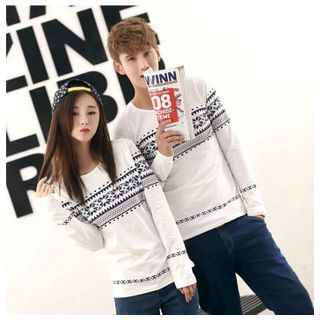 Azure Couple Ethnic Patterned Top