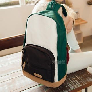 Color-Block Canvas Backpack