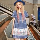 Printed A-Line Dress Pink - L от YesStyle.com INT Printed A-Line Dress Pink - L от YesStyle.com INT