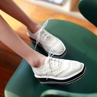 JY Shoes Brogue Platform Oxfords