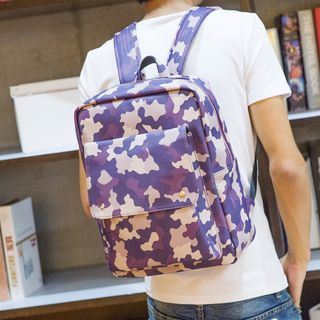 Yiku Camouflage Faux Leather Backpack