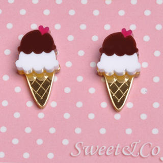Sweet & Co. I love ice-cream mirror stud earrings