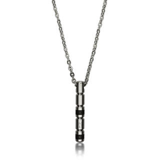 Kenny & co. Pipe Shaped Pendant with Necklace (Ip Black) IP Black- One Size