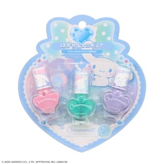 Shobido - Sanrio Cinnamoroll Peel Off Nail Polish Set 3 Pcs