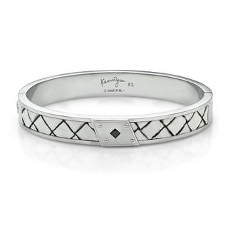 Kenny & co. Crystal Leather Pattern Bangle White - One Size