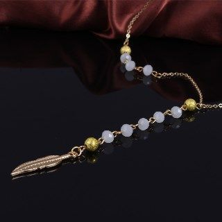 Seirios Feather-Accent Beaded Necklace