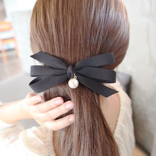 Gold Beam Bow Hair Barrette