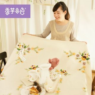 Tarobear Printed Linen-blend Tablecloth