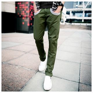 Danjieshi Contrast Pocket Slim-Fit Pants