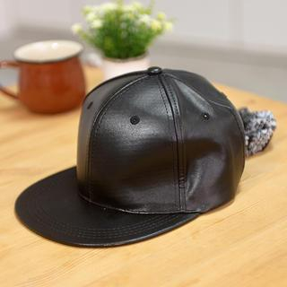 59 Seconds Faux Leather Baseball Cap Black - One Size