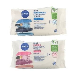 NIVEA - 3 In 1 Cleansing Wipes Refreshing - 25 wipes