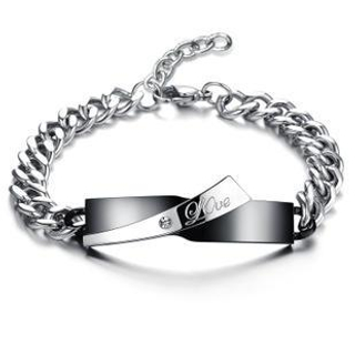 Tenri Couple Lettering Titanium Steel Bracelet