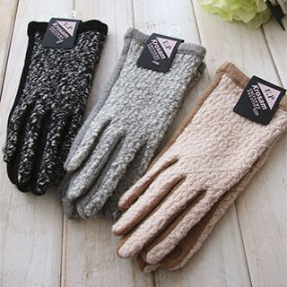 Rose Shop Fleece Panel Touchscreen Gloves